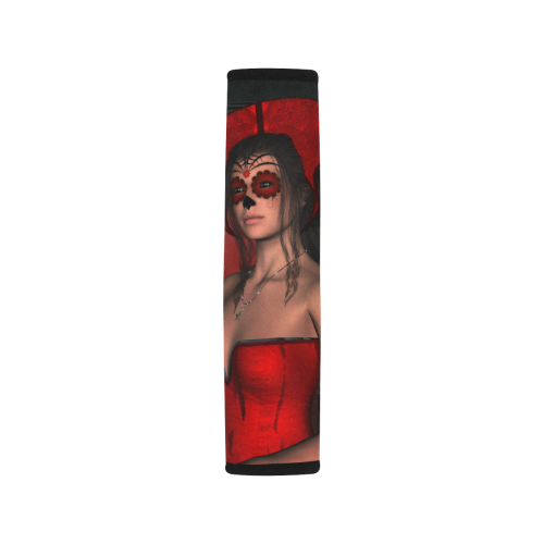 Awesome lady with sugar skull face Car Seat Belt Cover 7''x10''