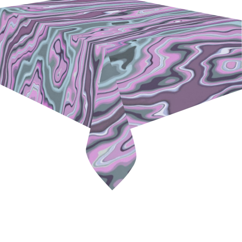 Purple marble Cotton Linen Tablecloth 60" x 90"