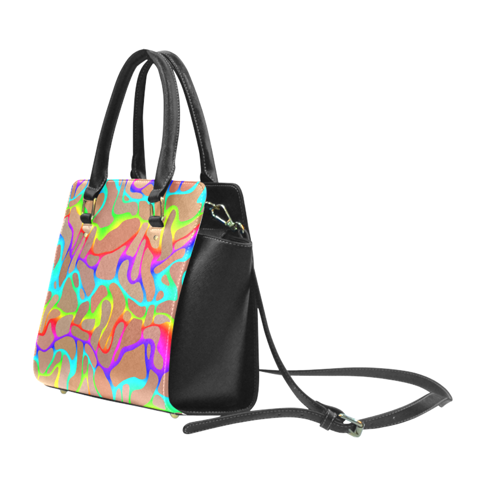 Colorful wavy shapes Classic Shoulder Handbag (Model 1653)