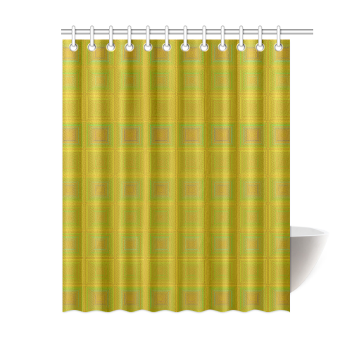 Golden reddish multicolored multiple squares Shower Curtain 60"x72"