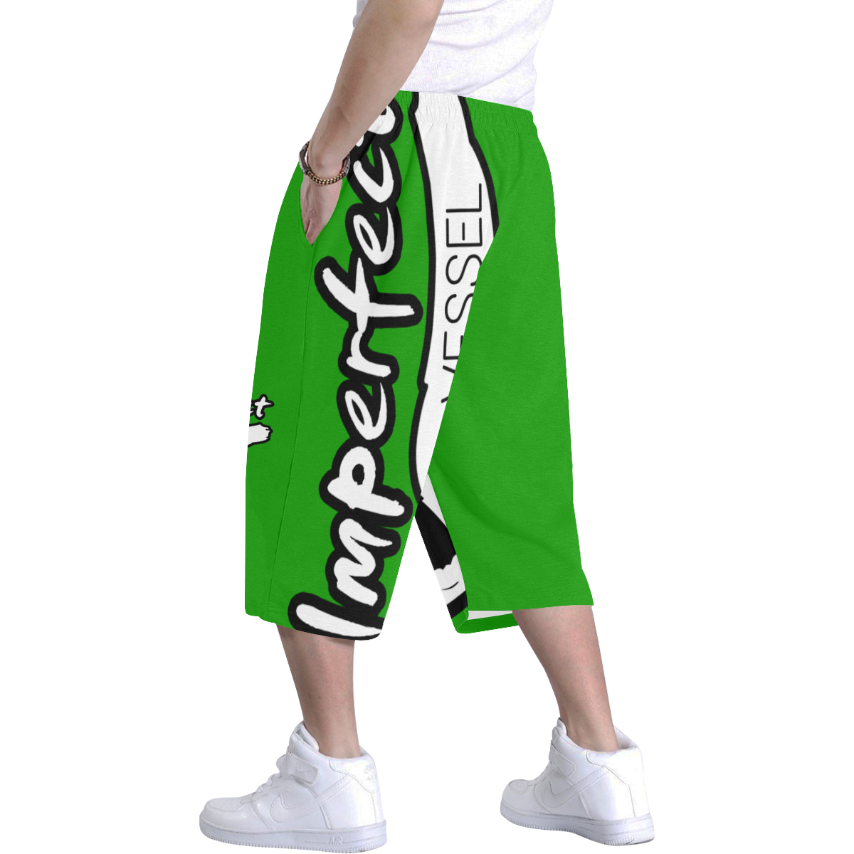 Green Men's All Over Print Baggy Shorts (Model L37)