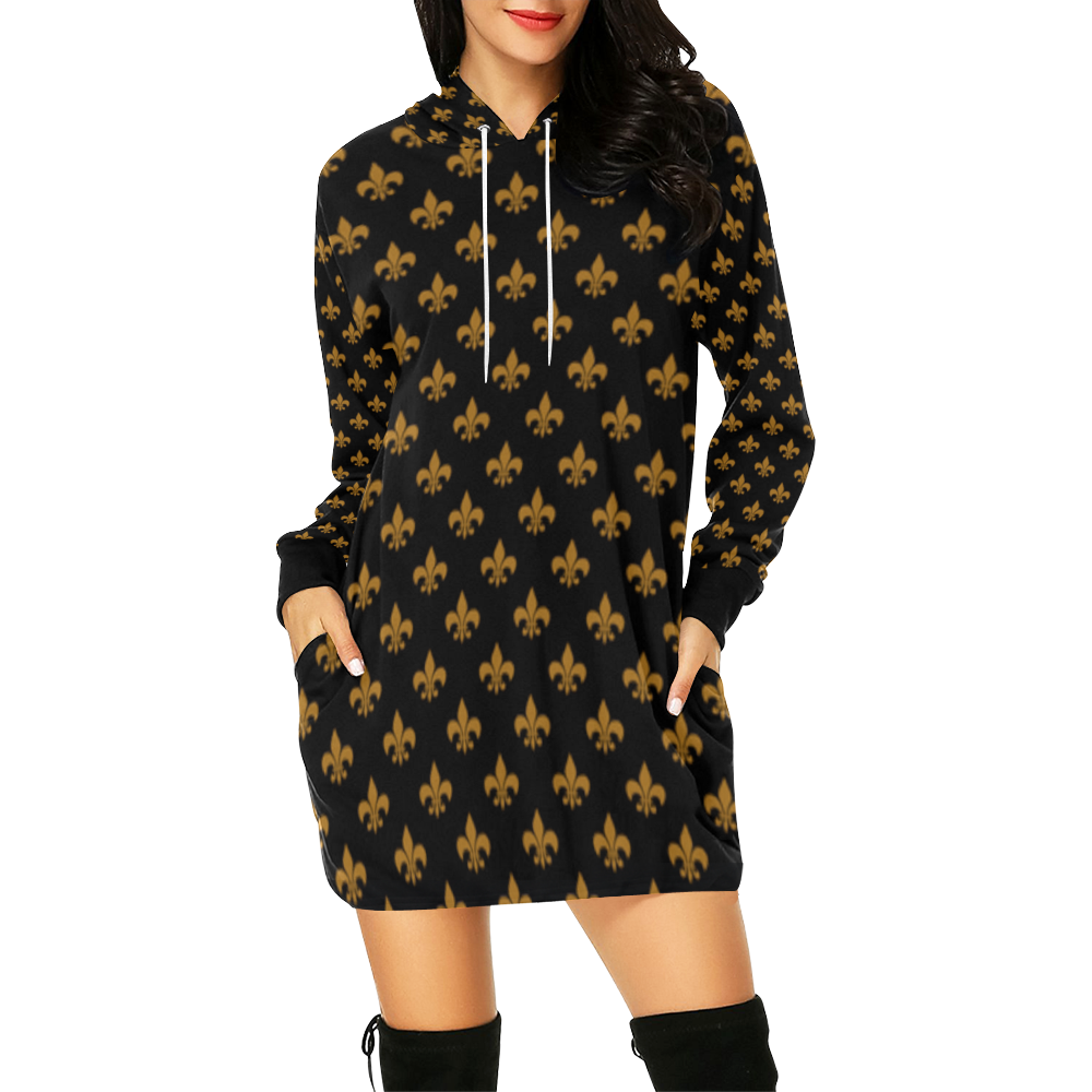 Saints Hoodie Dress All Over Print Hoodie Mini Dress (Model H27)