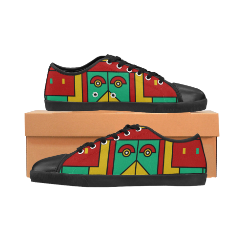 Aztec Spiritual Tribal Canvas Shoes for Women/Large Size (Model 016)