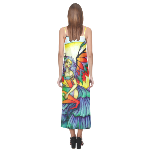 :Rainbow: FAERY ART V-Neck Open Fork Long Dress(Model D18)