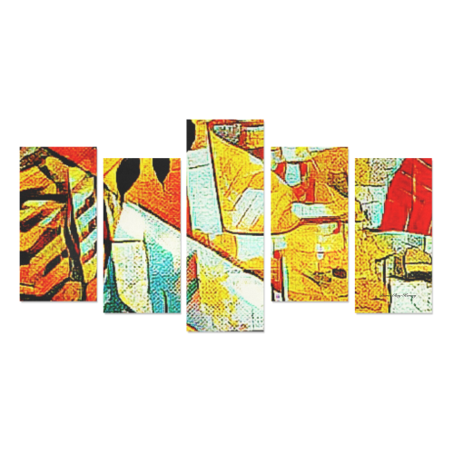 Abstract Art Winds of Leaves By Doris Clay-Kersey Canvas Print Sets E (No Frame)