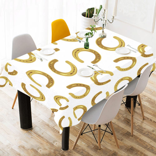 Golden horseshoe Cotton Linen Tablecloth 52"x 70"