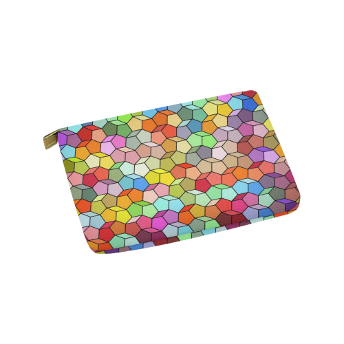Colorful Polygon Pattern Pouch Carry-All Pouch 9.5''x6''