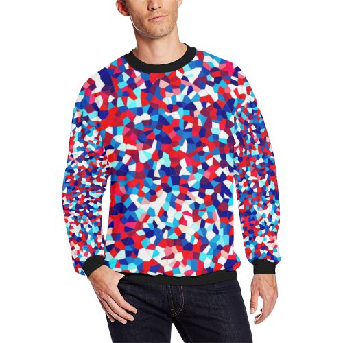 geometric pattern Men's Oversized Fleece Crew Sweatshirt/Large Size(Model H18)