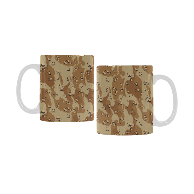Vintage Desert Brown Camouflage White Mug(11OZ)