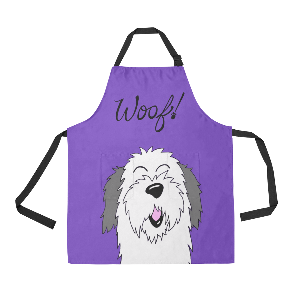 Woof!! Sheepie - purple All Over Print Apron