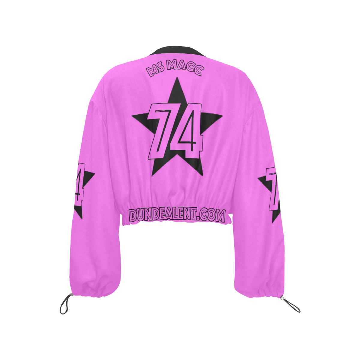 Ms Macc 5 star II Black/Pink back Cropped Chiffon Jacket for Women (Model H30)