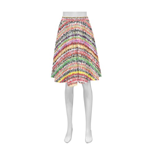 Patterns of colorful lines Athena Women's Short Skirt (Model D15)
