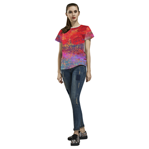 Love Colorful 1 All Over Print T-shirt for Women/Large Size (USA Size) (Model T40)