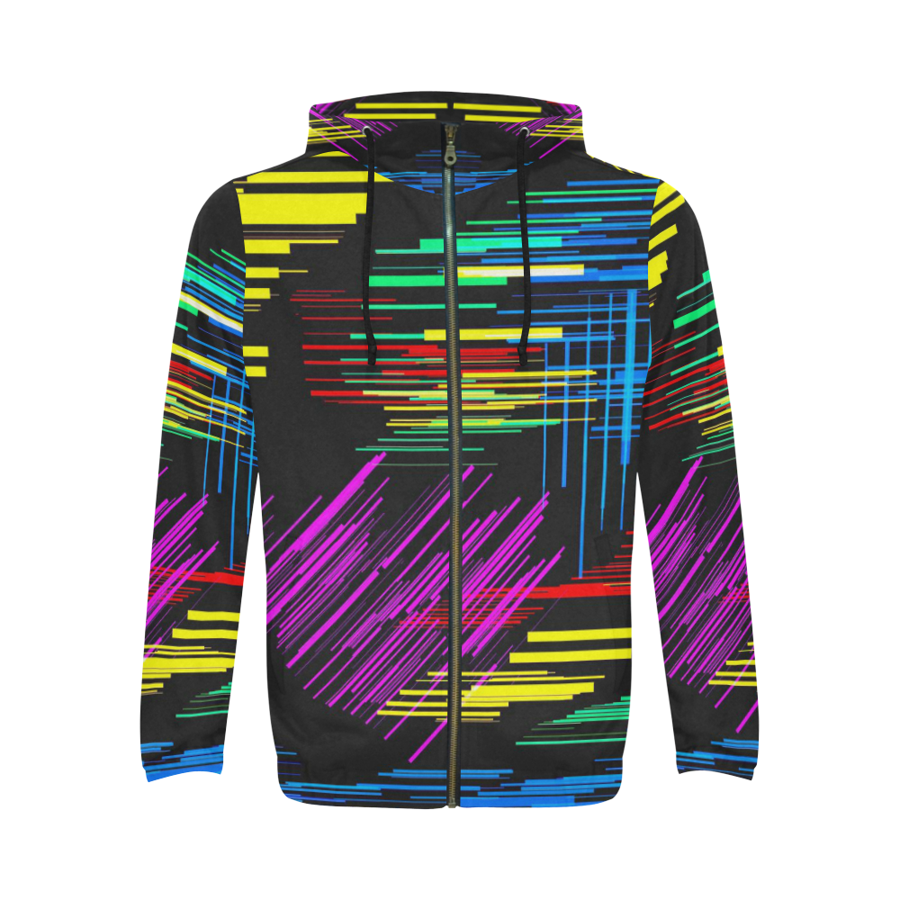 New Pattern factory 2A by JamColors All Over Print Full Zip Hoodie for Men (Model H14)