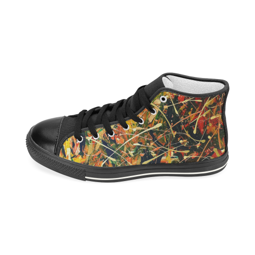 Gold Women's Classic High Top Canvas Shoes (Model 017)