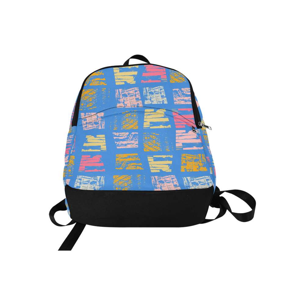 colored squares blue Fabric Backpack for Adult (Model 1659)