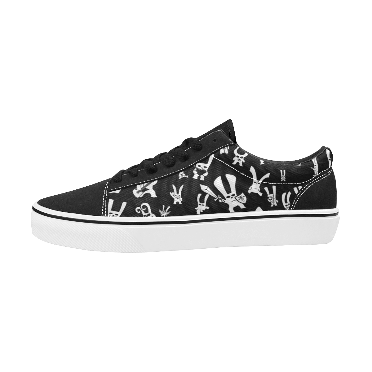 skate bunny Men's Low Top Skateboarding Shoes (Model E001-2)