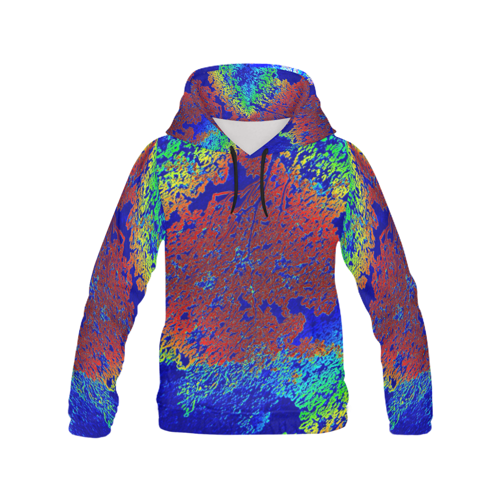 Blues All Over Print Hoodie for Women (USA Size) (Model H13)