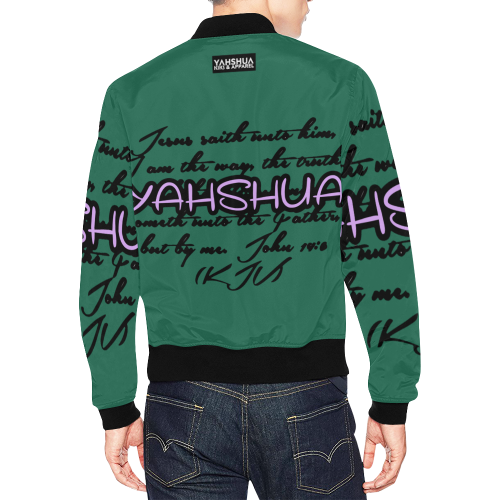 Yahshua Green All Over Print Bomber Jacket for Men (Model H19)