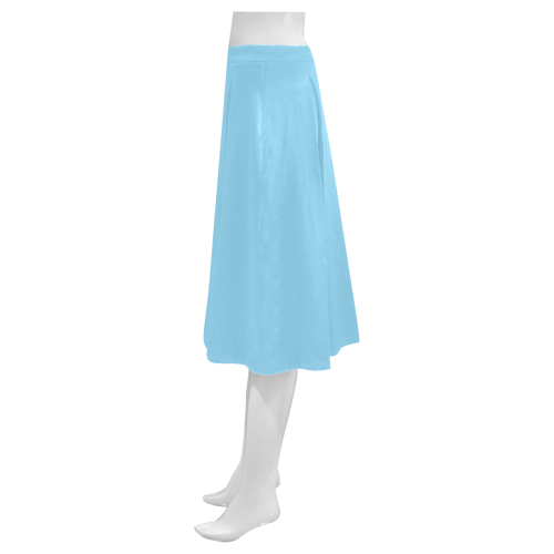 color baby blue Mnemosyne Women's Crepe Skirt (Model D16)