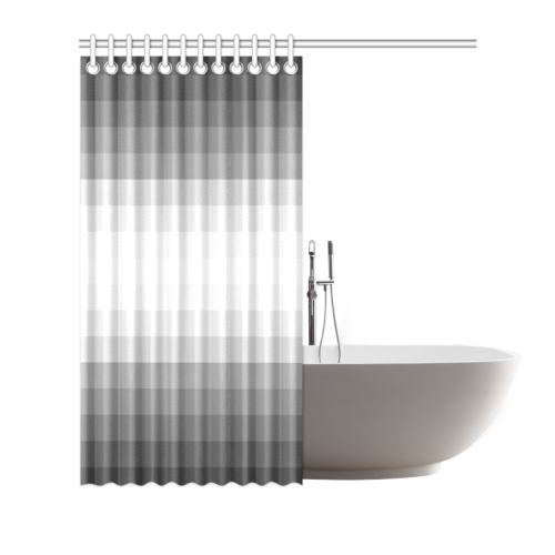 Grey, black, white multicolored stripes Shower Curtain 72"x72"