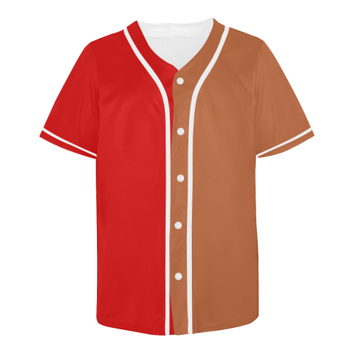 RB05 Red And Brown Shirt All Over Print Baseball Jersey for Men (Model T50)