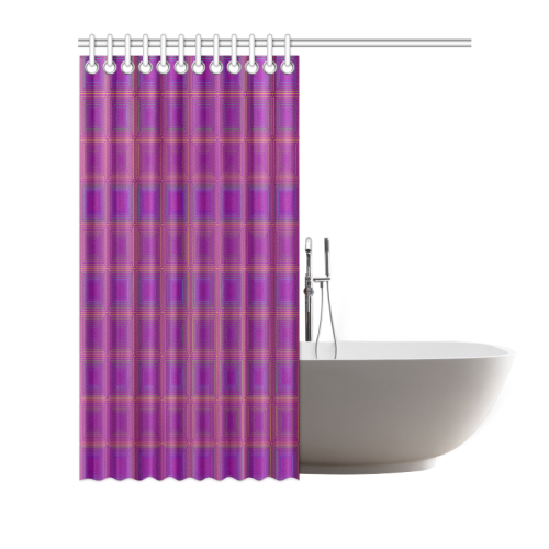 Purple gold multicolored multiple squares Shower Curtain 66"x72"