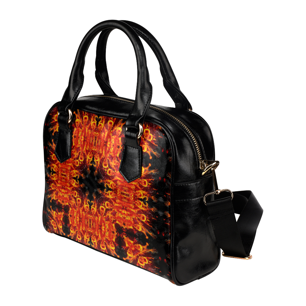 Awesome Luciferian Hell Flower Design Darkstar Shoulder Handbag (Model 1634)