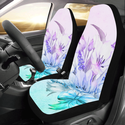 Wonderful flowers in soft watercolors Car Seat Covers (Set of 2)