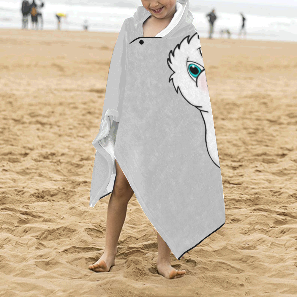 Surprised Seal Grey Kids' Hooded Bath Towels