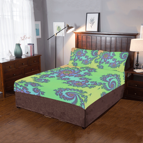 Fractal Wallpaper 3-Piece Bedding Set