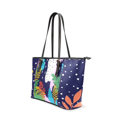 Tropical Groove-bag 3 Leather Tote Bag/Small (Model 1640)