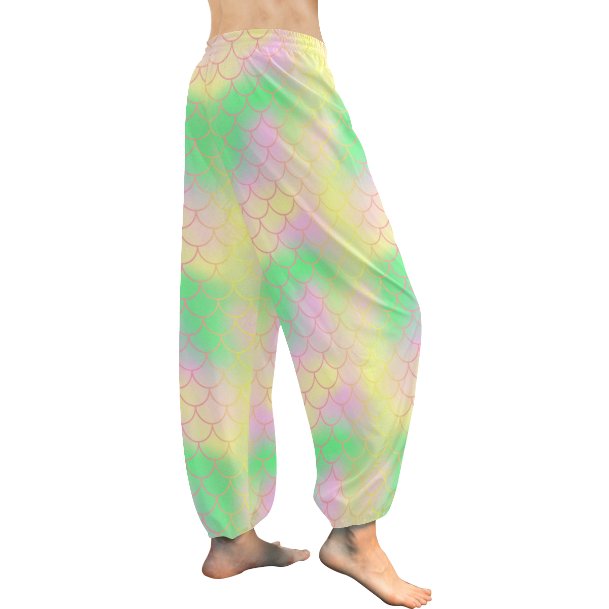 Pastel Mermaid Women's All Over Print Harem Pants (Model L18)