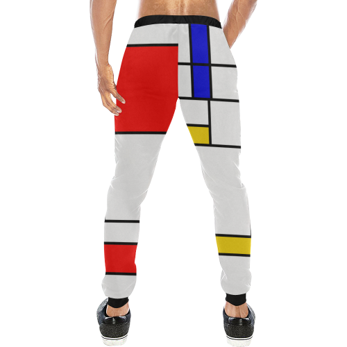 Bauhouse Composition Mondrian Style Men's All Over Print Sweatpants (Model L11)