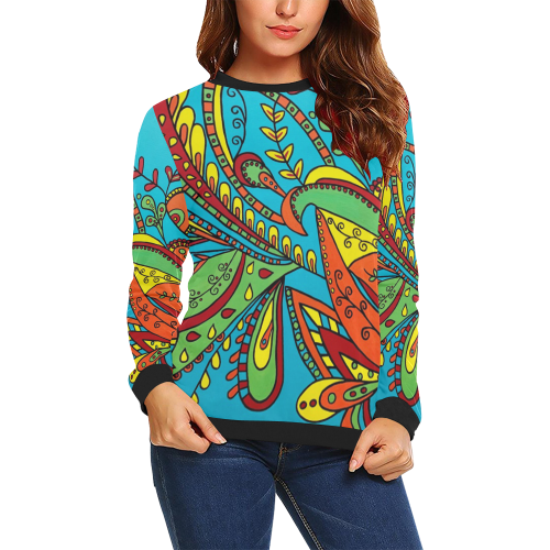 Euphoric All Over Print Crewneck Sweatshirt for Women (Model H18)