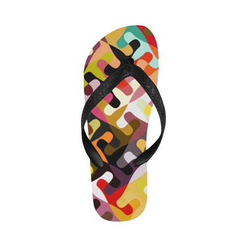 Colorful shapes Flip Flops for Men/Women (Model 040)