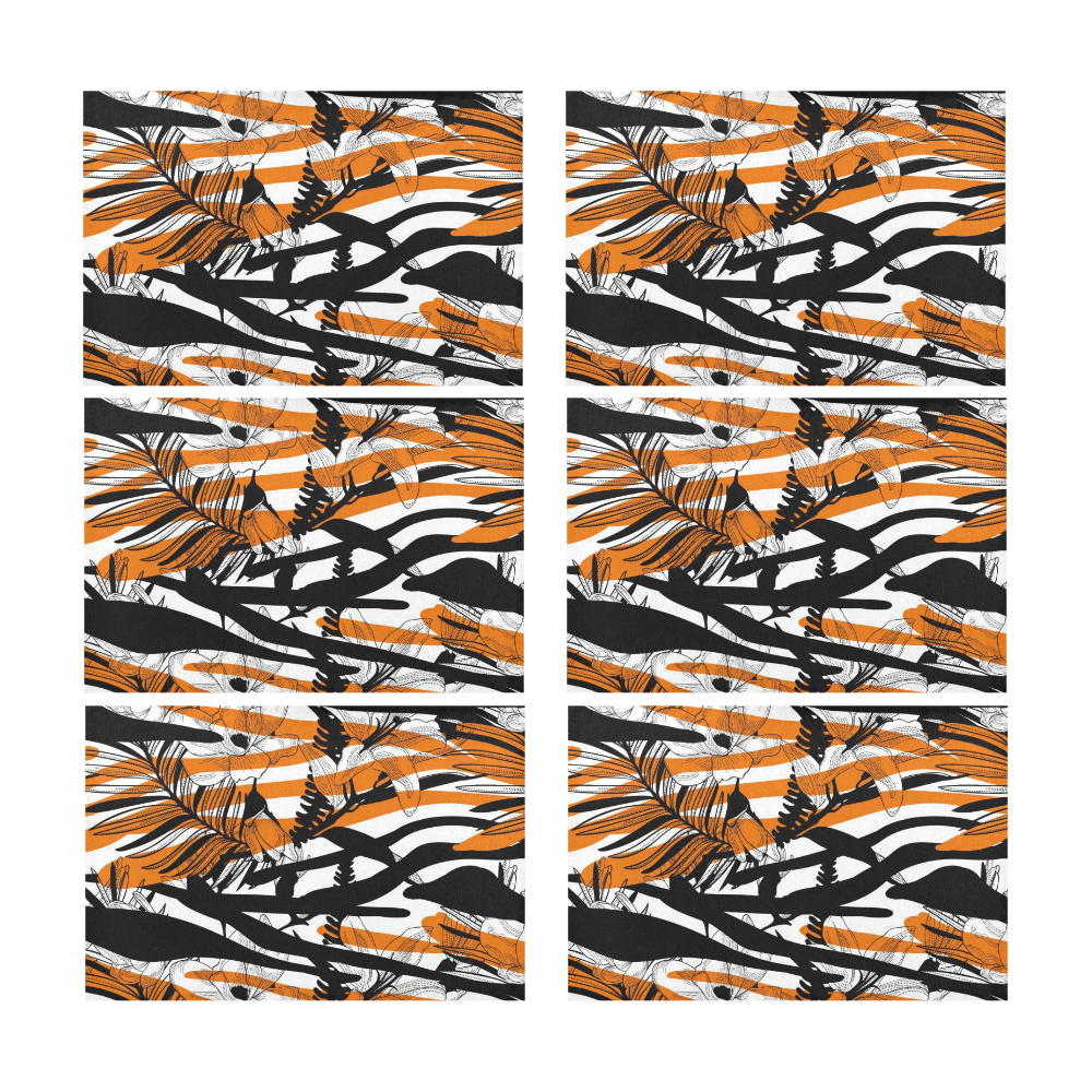 Floral Tiger Print Placemat 12’’ x 18’’ (Set of 6)