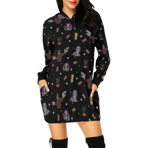 Guardians of the Galaxy All Over Print Hoodie Mini Dress (Model H27)