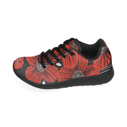 flowers black Women’s Running Shoes (Model 020)