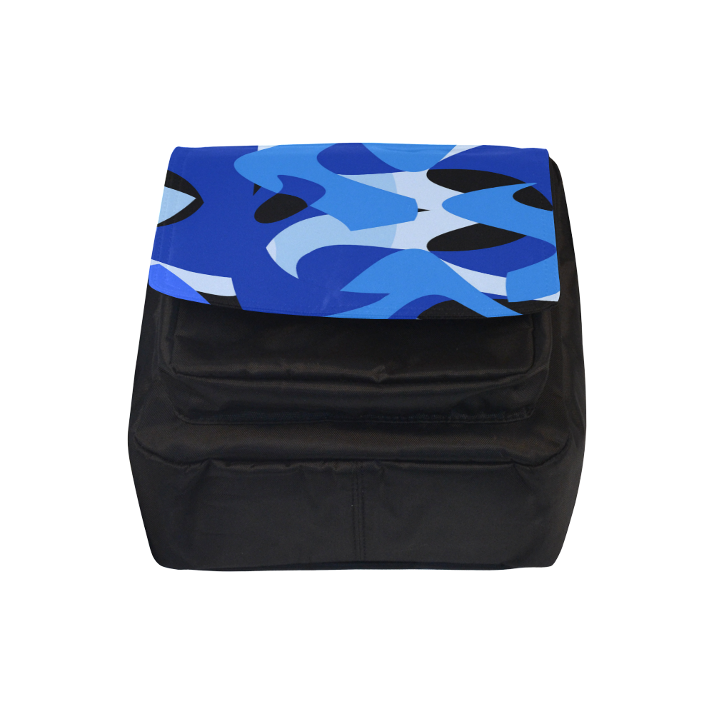 Camouflage Abstract Blue and Black Crossbody Nylon Bags (Model 1633)