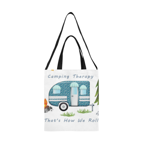 Camping Therapy All Over Print Canvas Tote Bag/Medium (Model 1698)