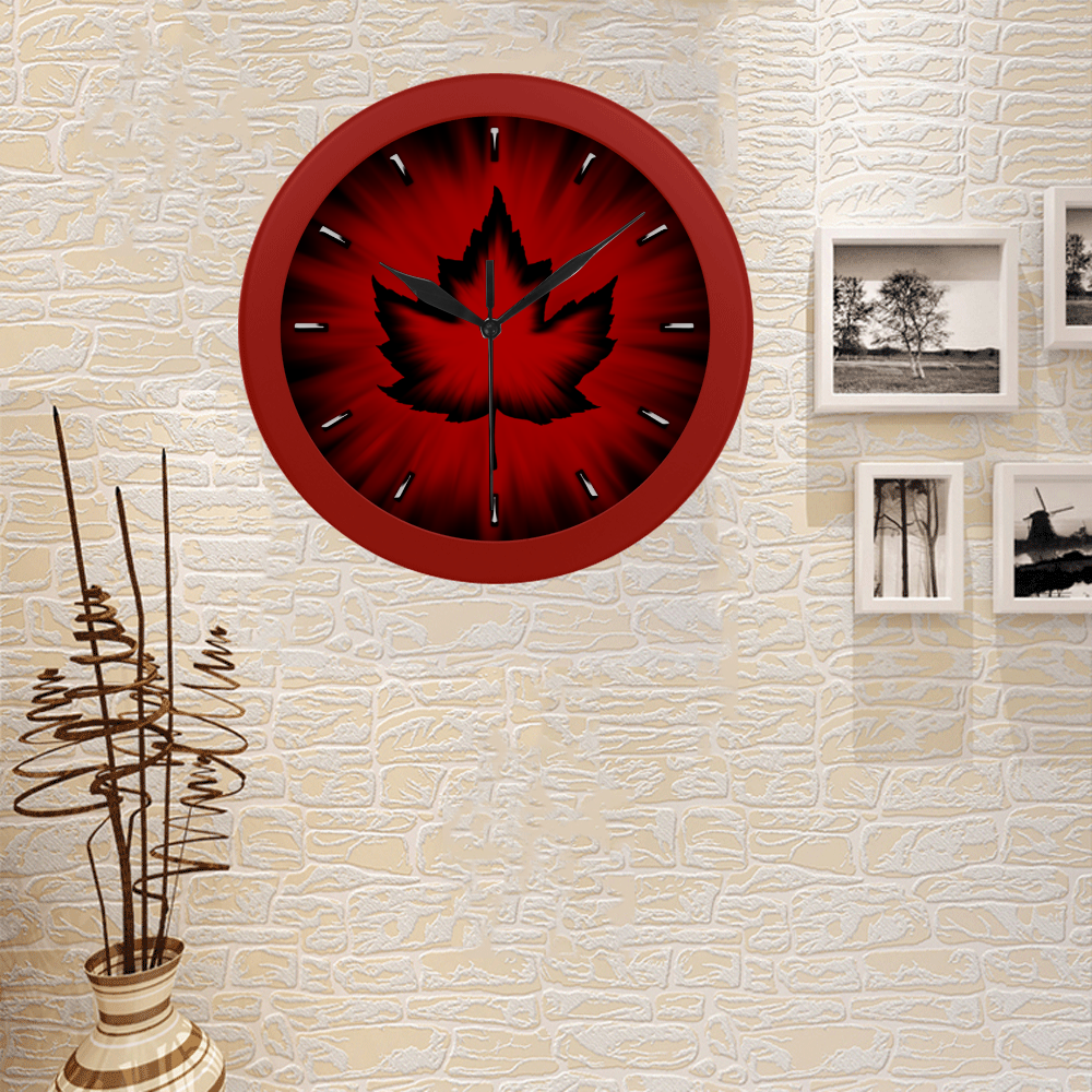 Canada Maple Leaf Clock Cool Circular Plastic Wall clock