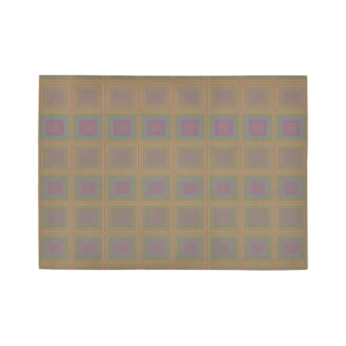 Violet brownish multicolored multiple squares Area Rug7'x5'