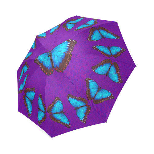 Blue Morpho caleidoscope photo print Foldable Umbrella (Model U01)