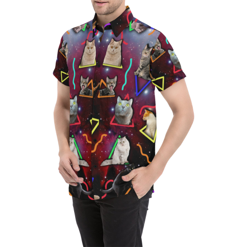 Collage They Rule the Universe - Gloria Sanchez Men's All Over Print Short Sleeve Shirt (Model T53)