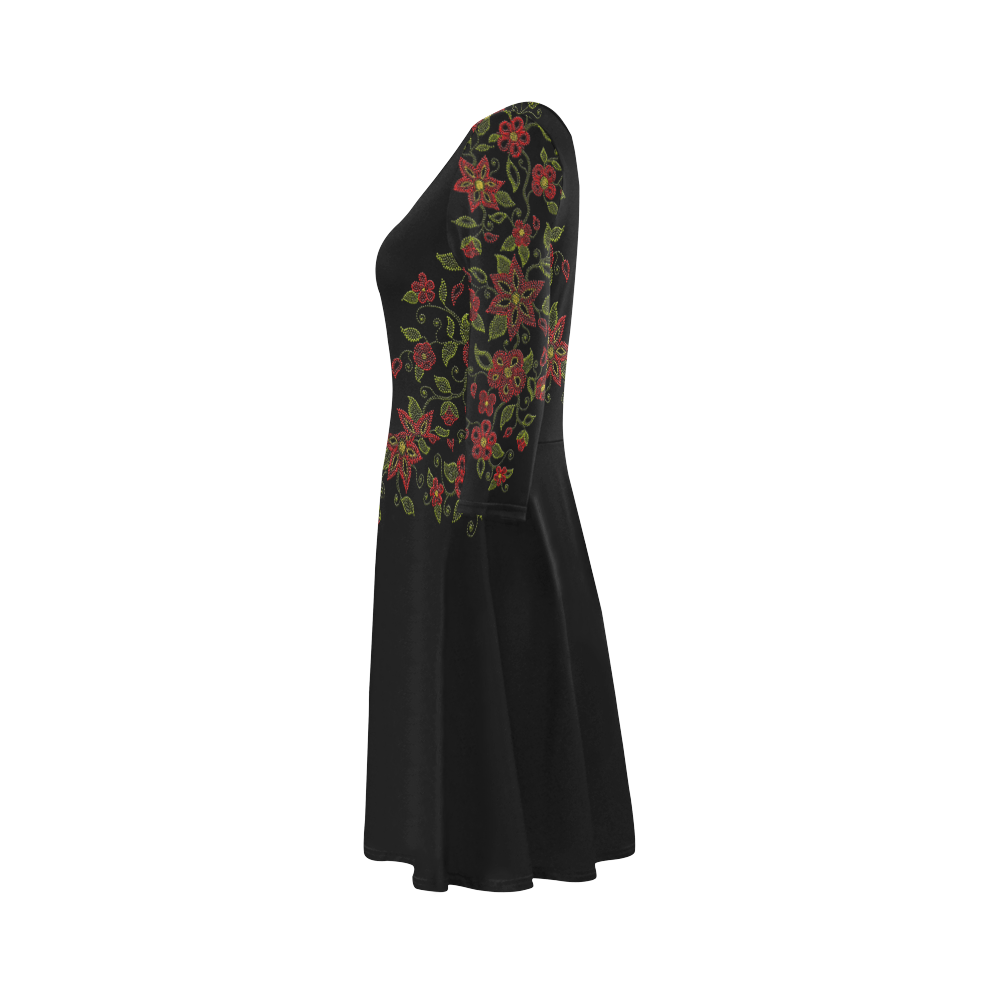 Metis Dress Native Beading Art Dresses 3/4 Sleeve Sundress (D23)