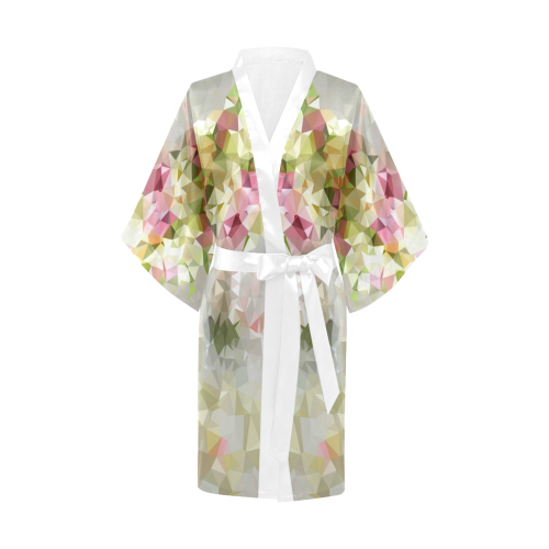Low Poly Pastel Flower Kimono Robe