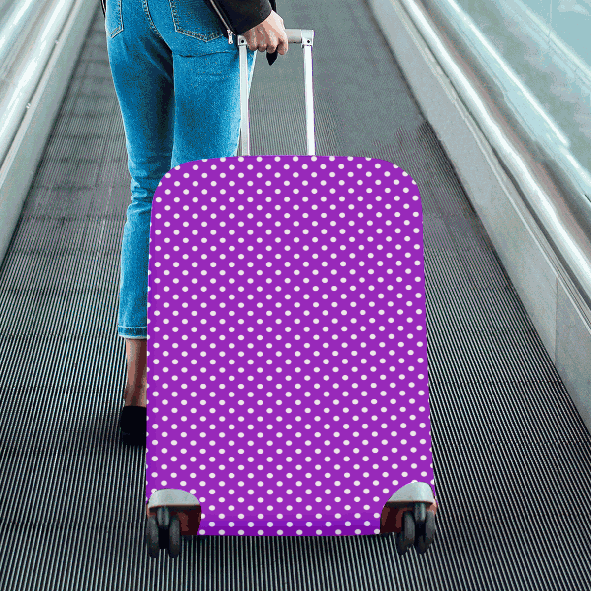 Lavander polka dots Luggage Cover/Large 26"-28"
