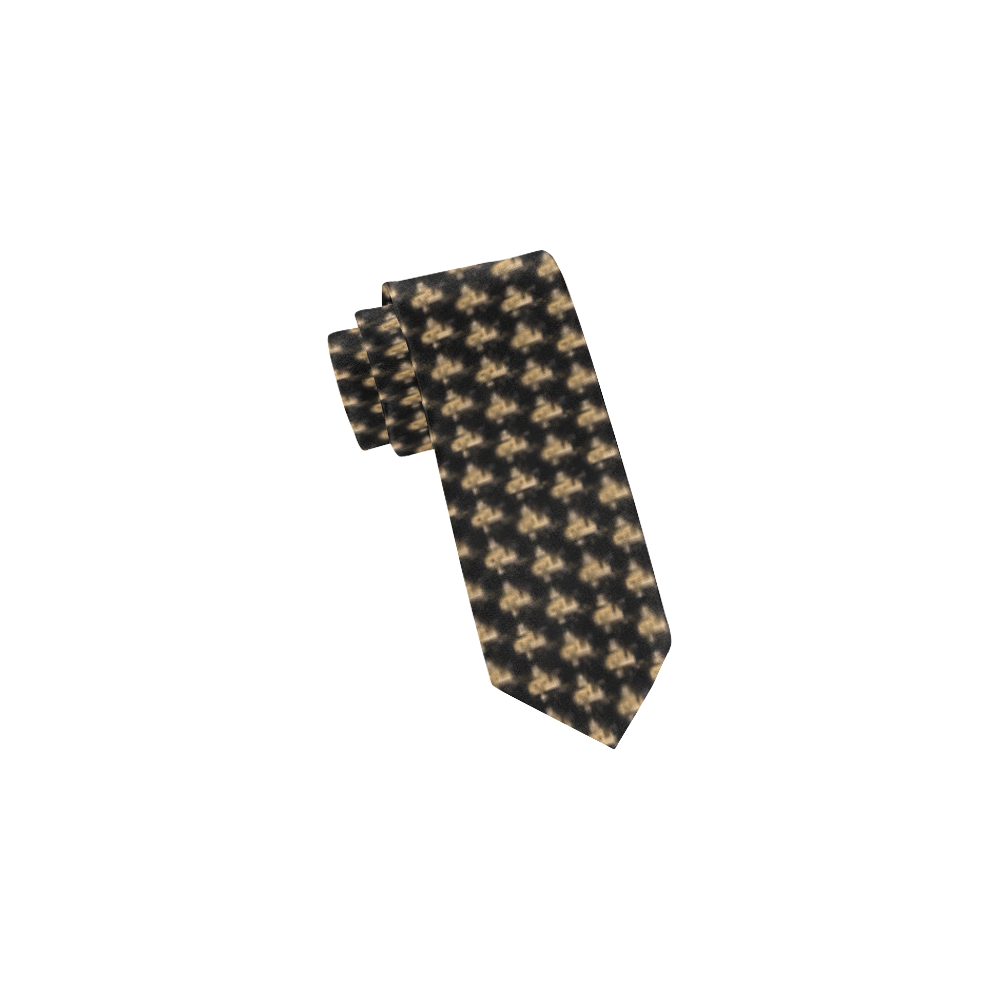 ALAHA Tiling on Black Classic Necktie (Two Sides)