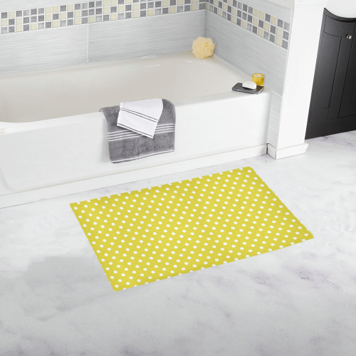 Yellow Polka Dot Bath Rug 16''x 28''